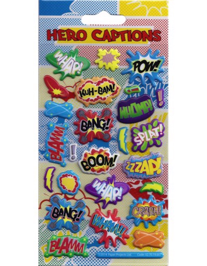 HERO CAPTIONS FOAM STICKERS