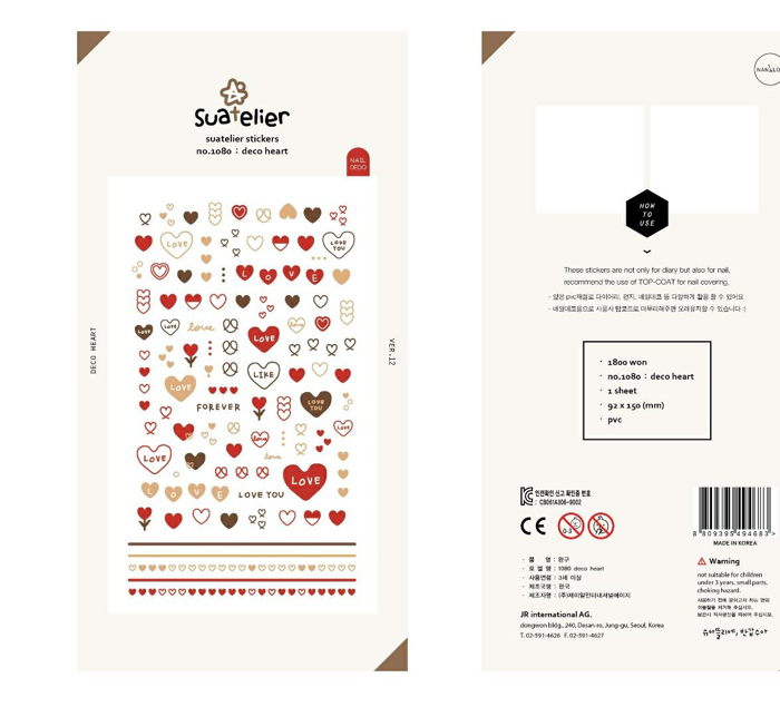 DEDO HEARTS NAILS SUATERIER STICKERS