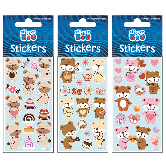 STICKER BOO BEARS 3 SILVER