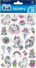 METALLIC 3D STICKERS 14X26CM UNICORN