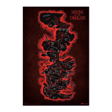 GAME OF THRONES HOUSE OF THE DRAGON WESTEROS MAP  POSTER