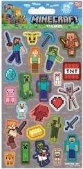 MINECRAFT (ASSORMENT) 25pc REUSEABLE PAPER STICKERS