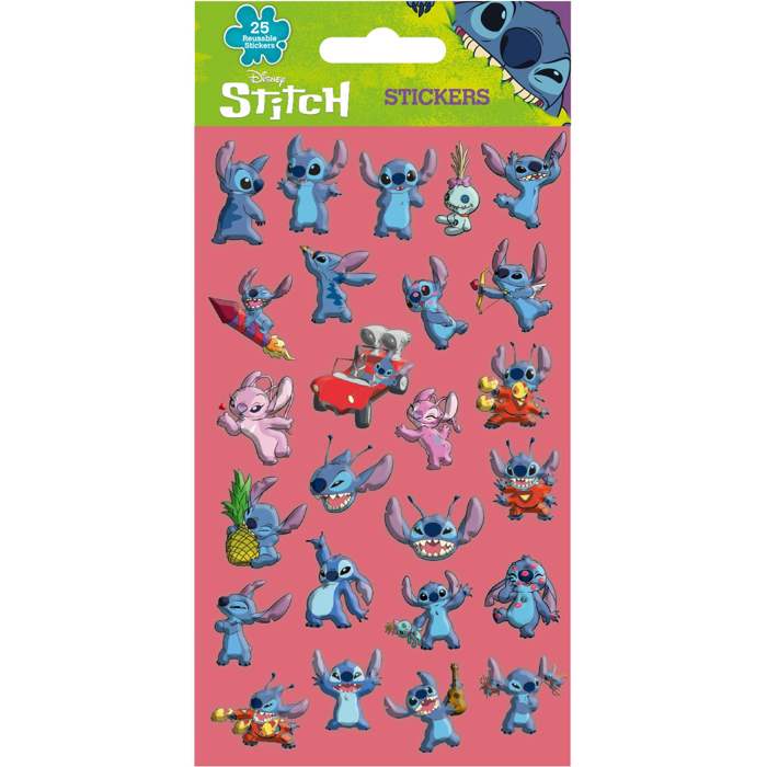  LILO & STITCH (STITCH & ANGEL) 25pc REUSEABLE PUFFY STICKERS