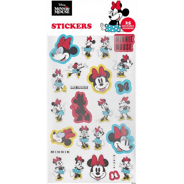MINNIE (SIMPLY BOLD) 25pc REUSEABLE PAPER STICKERS